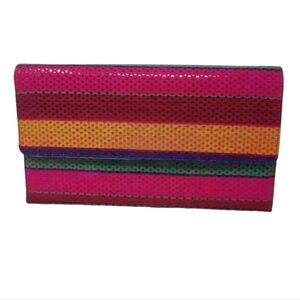 Timothy Hitsman | Vintage Multicolor Large Striped Rectangular Shaped Clutch Bag